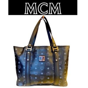 MCM Black & Blue Tote w/Unbranded Insert & Dust Bag, EUC